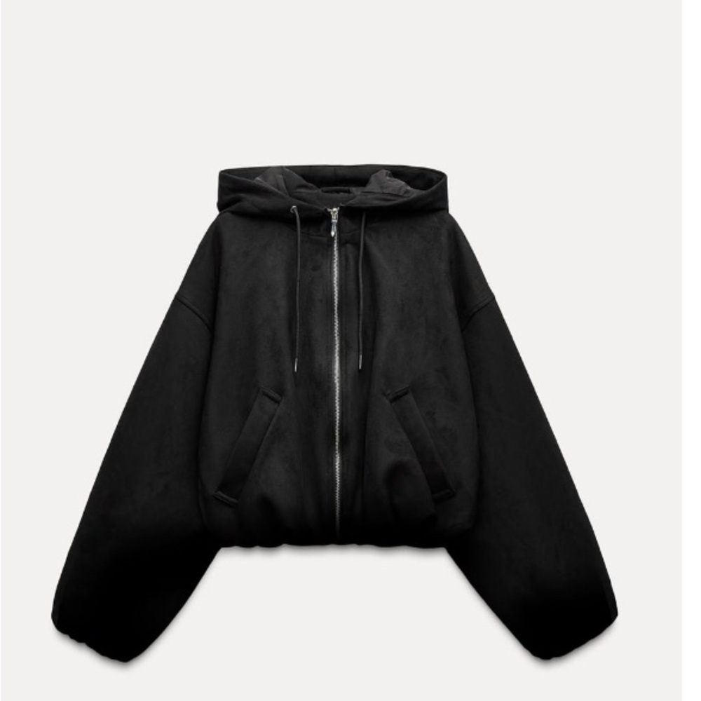 Zara FAUX SUEDE CROP JACKET